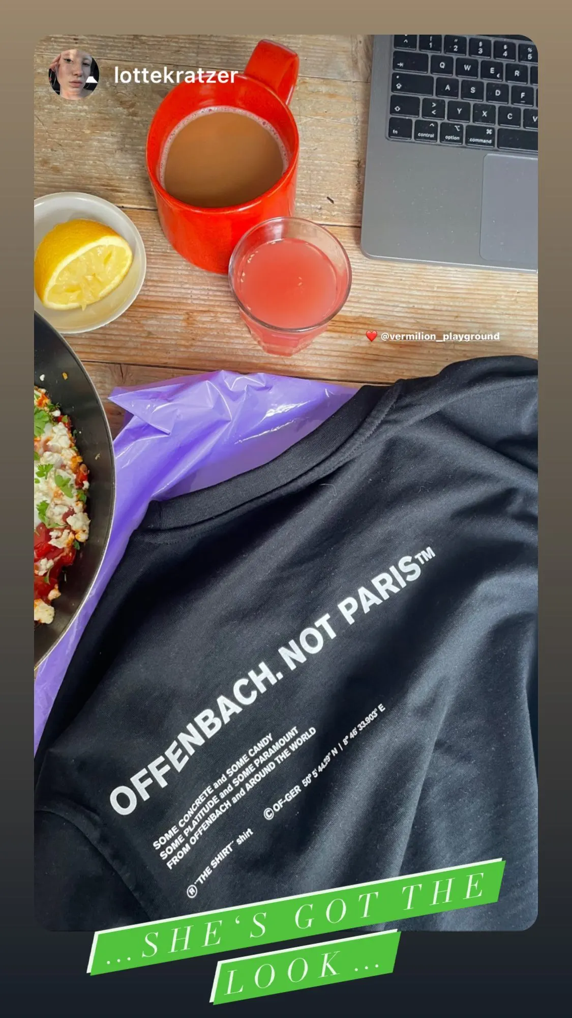 OFFENBACH. NOT PARIS Shirt getragen, Aufnahme von @lottekratzer